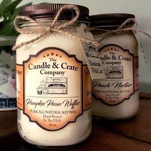 Pumpkin Pecan Waffles, Scented Handmade Mason Jar Soy Wax Candle, Gift W…
